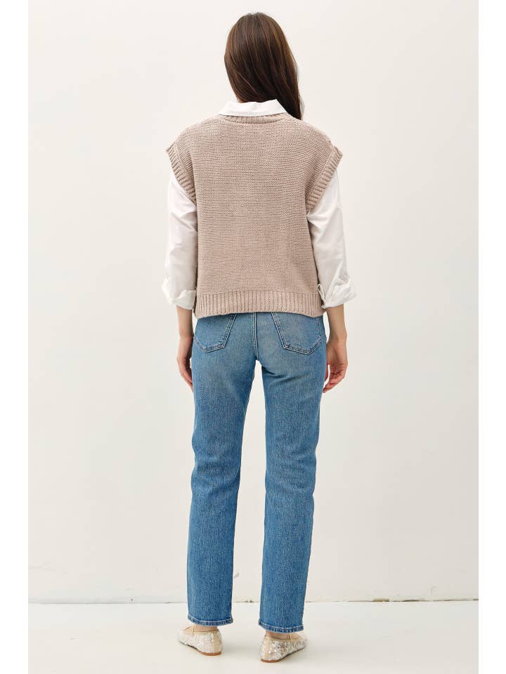 Be Cool - Wholesale Sweater Vest - Women's - CHUNKY CABLE KNIT SWEATER VEST