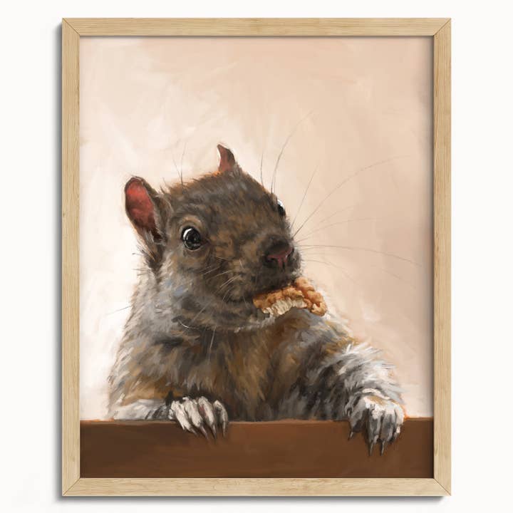 The Ugly Cat Studio - Wholesale Art Print - Grey Squirrel with a Walnut Fine Art Print19
