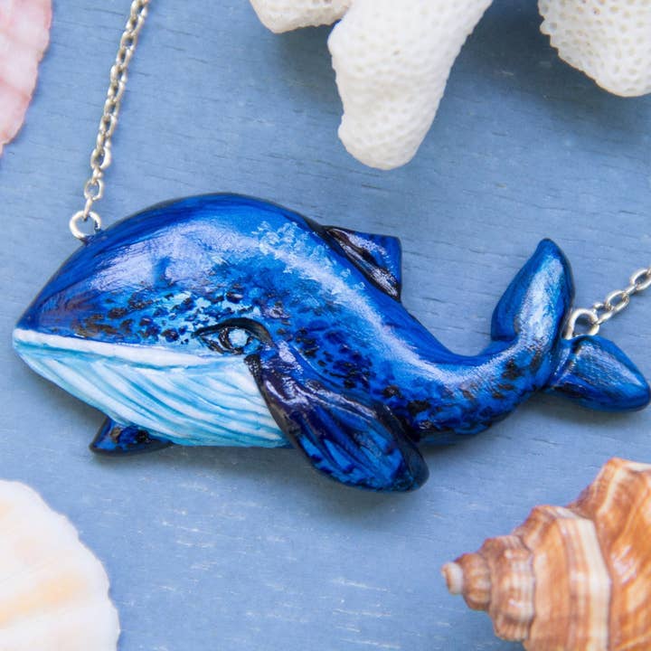 Collier en forme de baleine, baleines à bosse, vie marine, bijoux océaniques pour la vente par SomeBijoux4You