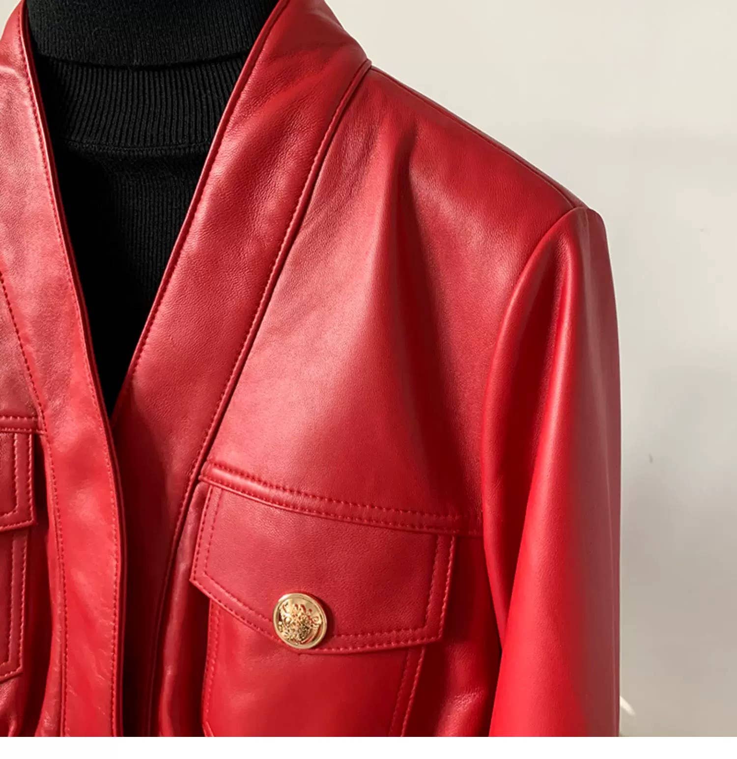 Productseeker – Casaco de couro - Mulher por atacado – Casaco Feminino em Pele de Carneiro Genuína BL41Y com Design Slim Fit4