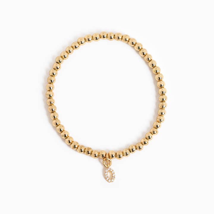 Sessori - Wholesale Charm/Dangle Bracelet - CZ Pave Letter Initial Stretch Bracelet13