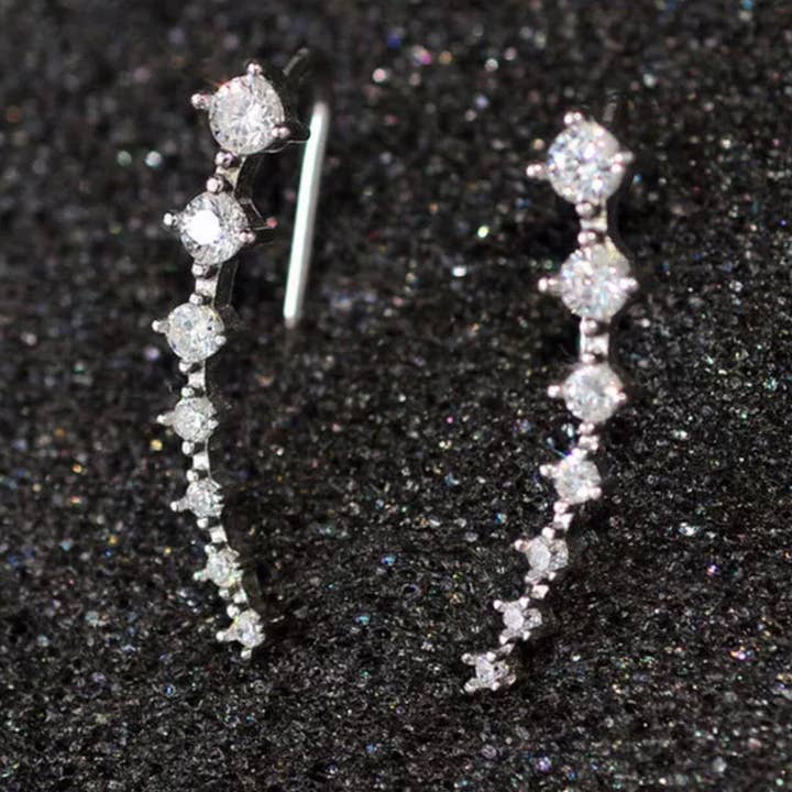 Kate Tuesday Jewelry - Wholesale Ear Jackets/Climbers - Faux Diamond Lulu Glitz Crawler Earrings1