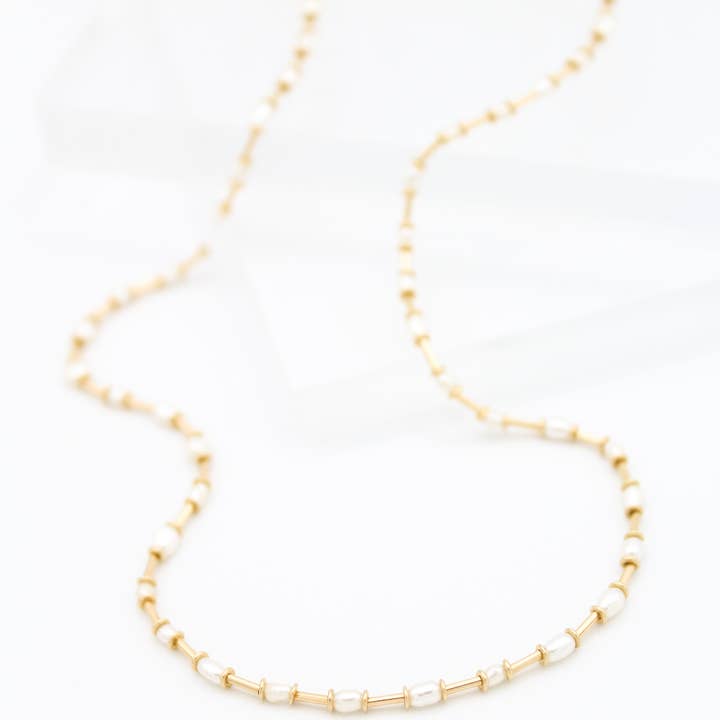 The Swellife - Wholesale Beaded/Pearl Necklace - Gold Stitch Necklace0