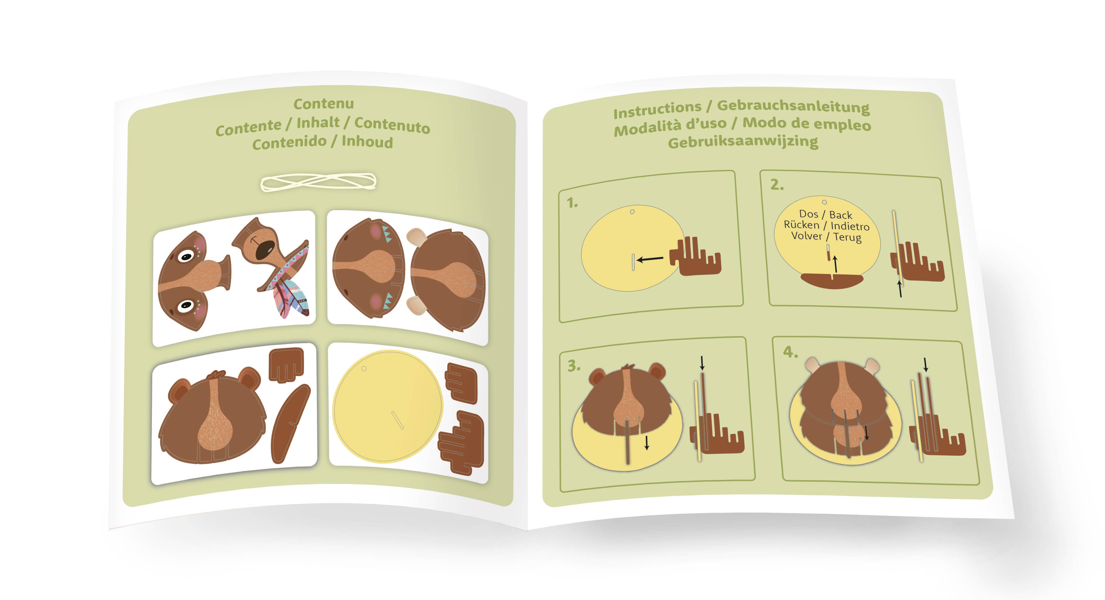 Graine Créative - Venta al por mayor Kit de manualidades - Niños - MAQUETA COLGANTE OSO 3D CARTÓN7
