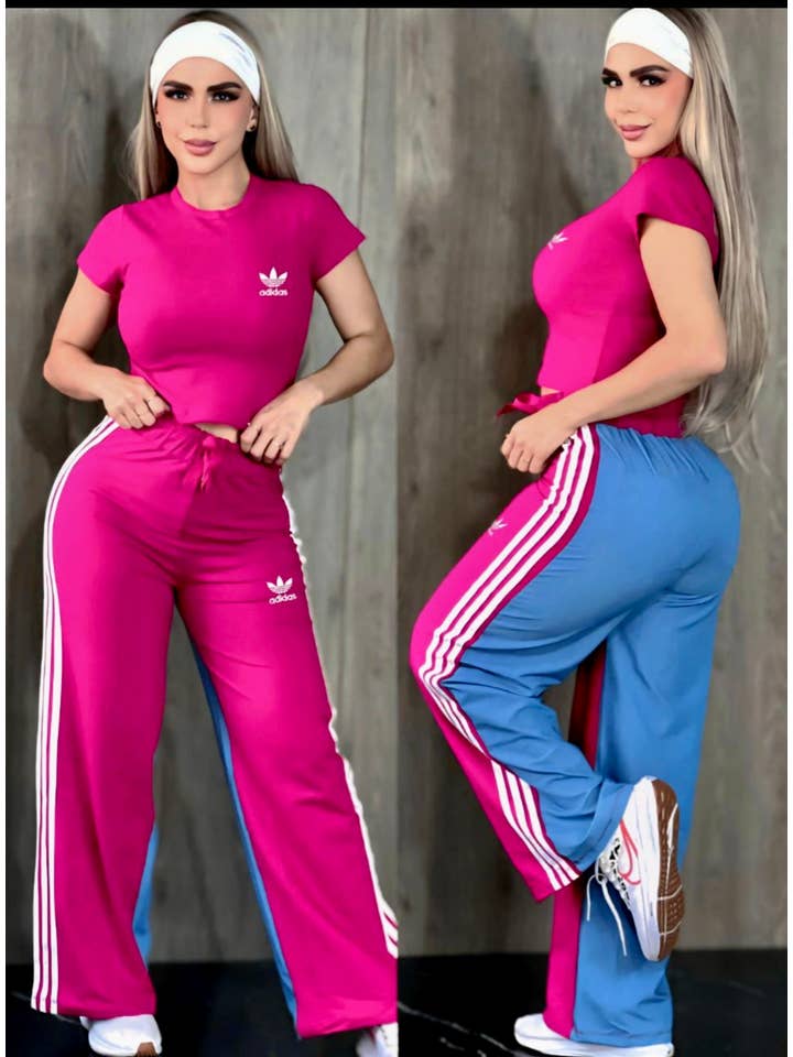 Pink woman's 2-piece pants set for wholesale on Faire