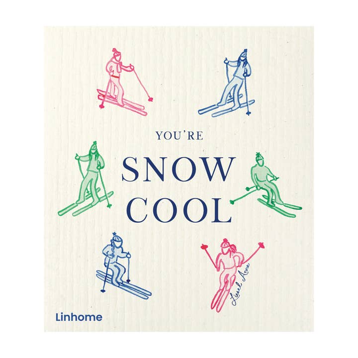 Ski Collection You're Snow Cool- Linhome x Liesel Anne Swedish Dishcloths - 1 Pack for wholesale by Linhome