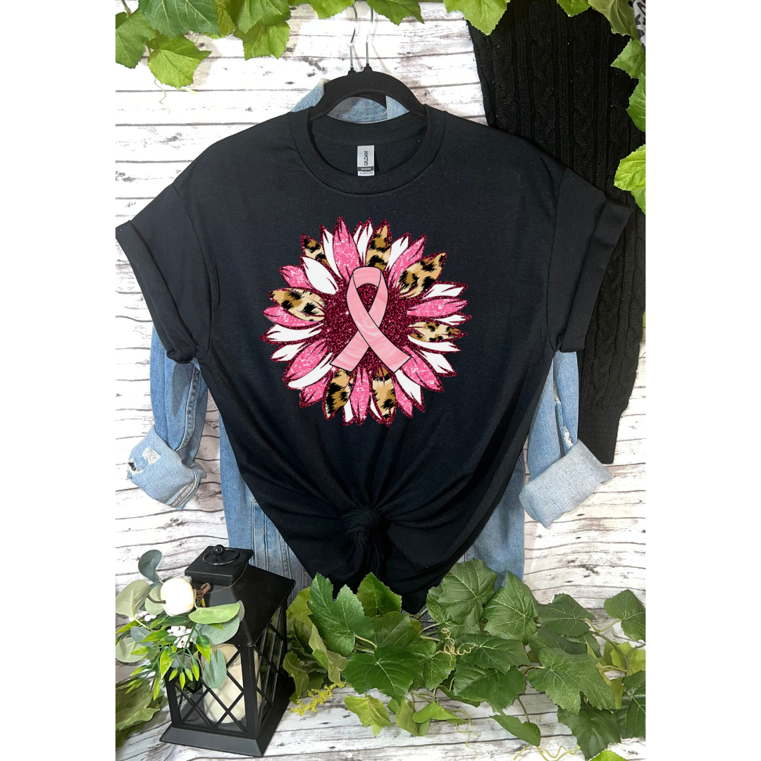 Duck Creations Wholesale – wholesale T-shirt (graphic) – women's – Breast Cancer Pink Flower T-shirt0