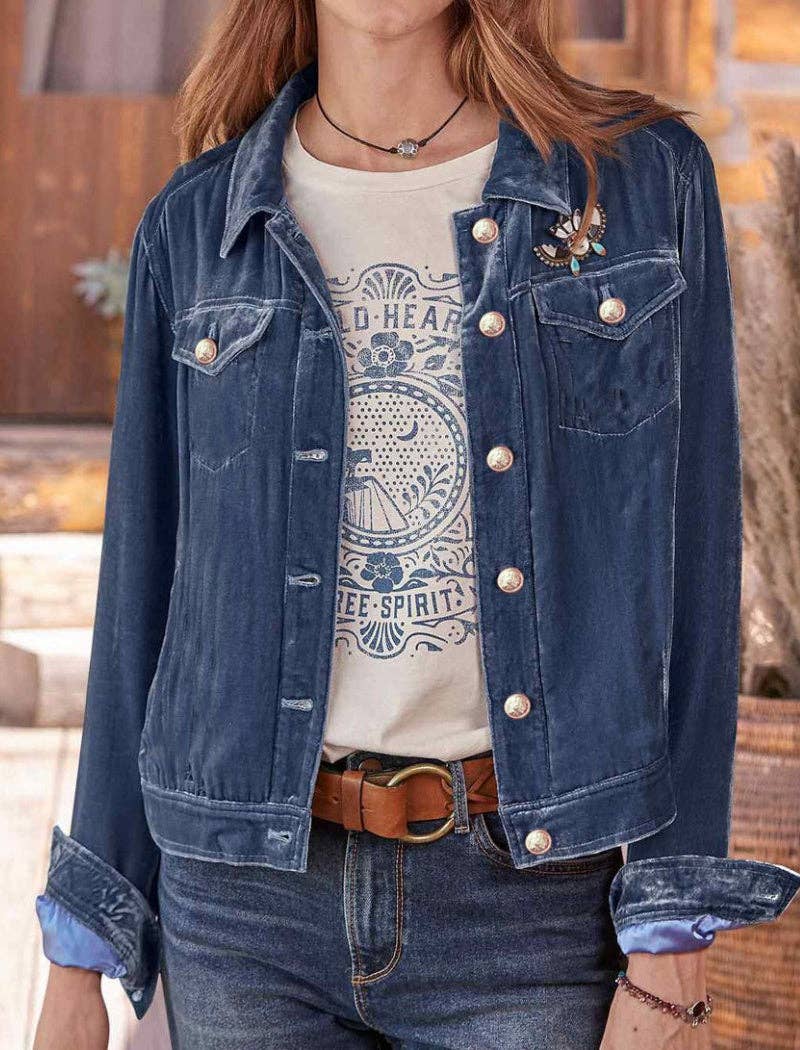 safistyle - Vente Veste – femme - Veste en velours à boutons avec poches poitrine0