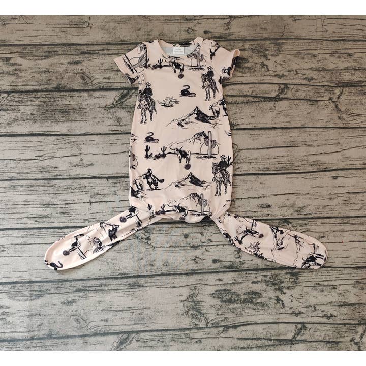 Aier Wholesale - Wholesale Babygown - Baby - Baby Newborn Boys Western Short Sleeve Rodeo Gowns