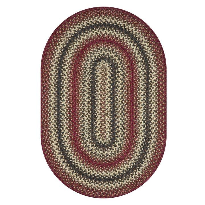 Homespice Decor - Wholesale Area Rug - Homespice Chester Rustic Barn Red Jute Braided Rugs