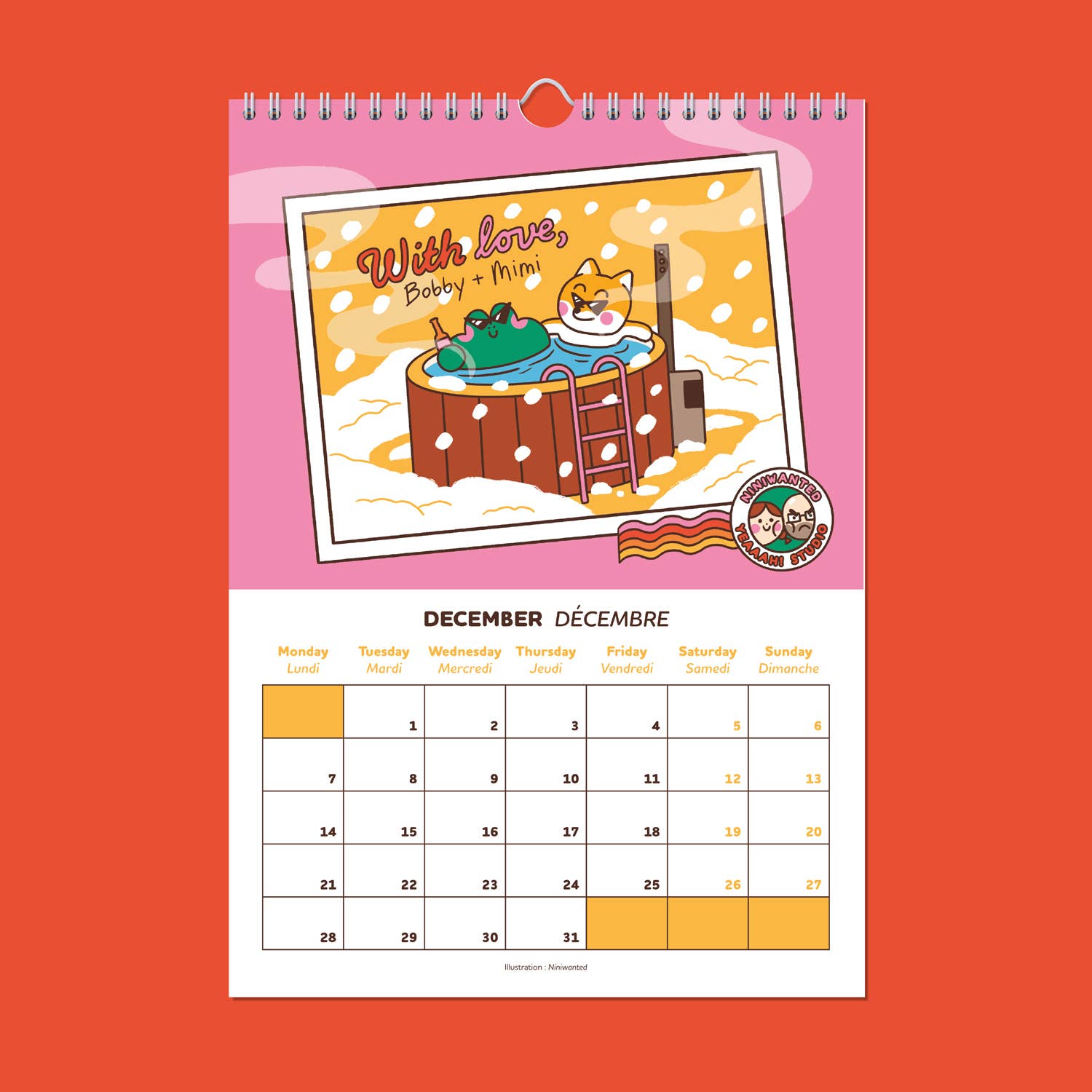 Yeaaah! Studio - Wholesale Calendar - 2026 calendar illustrated by Yeaaah! Studio & Niniwanted12