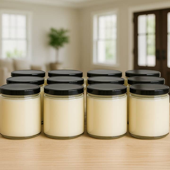 Miller Farm Candle Co - Wholesale Jar/Filled Candle - Ready to Label 9 oz Soy Candles - Autumn, Christmas Scents5
