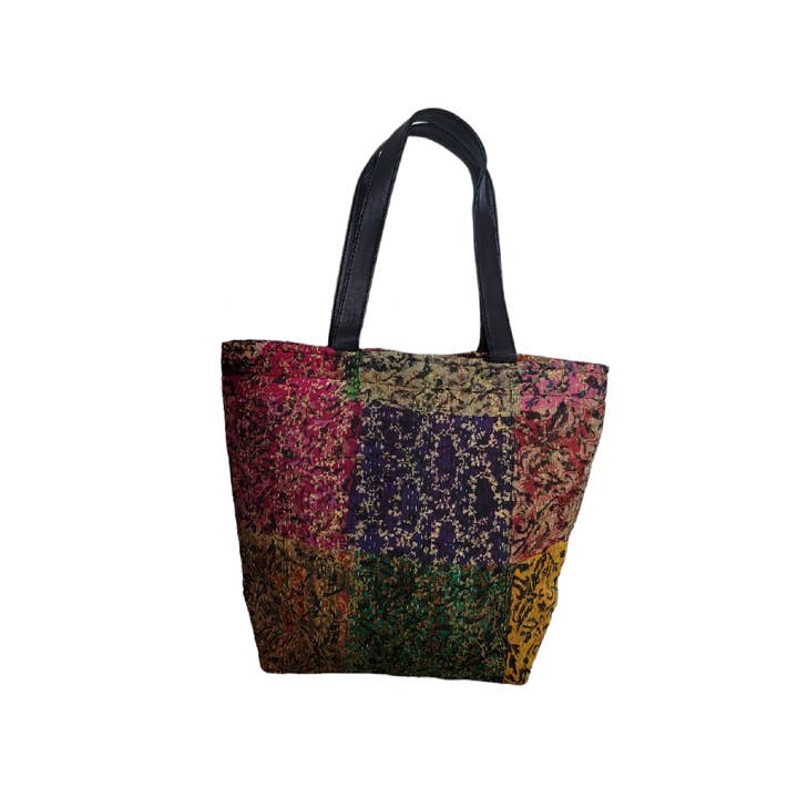Evergreen Guardian Imports - Wholesale Tote bag – Women's - BA753 Silk Patchwork Handbag Vegetable Dye1