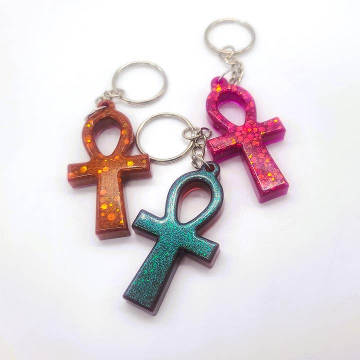 Eco-Friendly Resin Egyptian Ankh Key Chain for wholesale by Slightly Askew Art