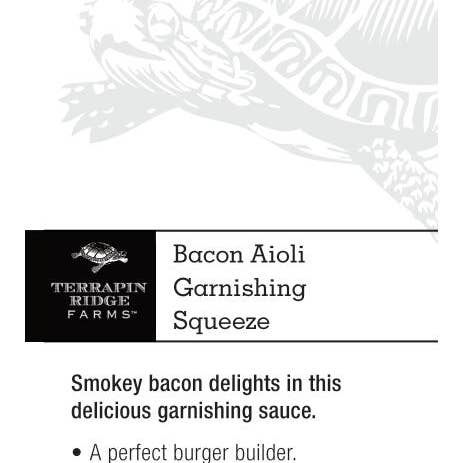 Shelf Talker Bacon Aioli Garnishing Squeeze for wholesale by Terrapin Ridge Farms