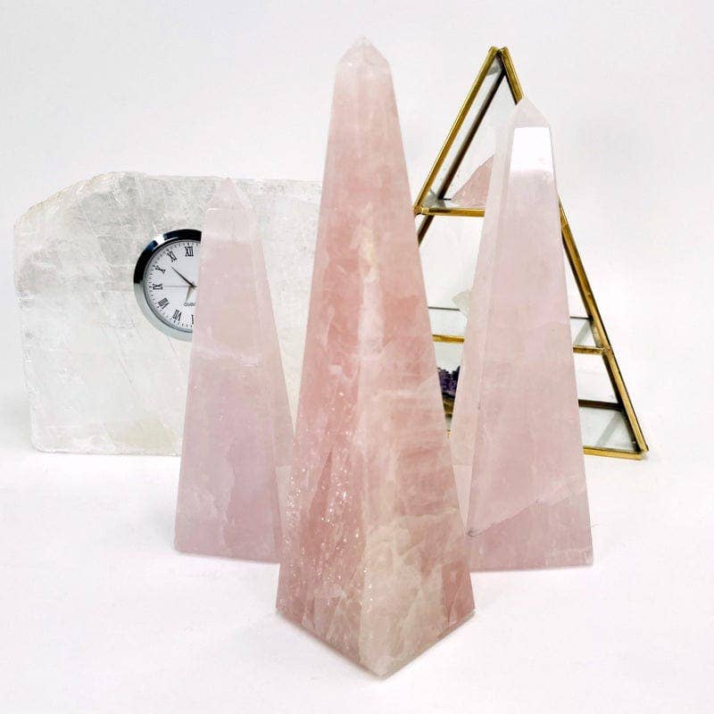 Rock Paradise - Wholesale Spiritual Stone/Crystal - Rose Quartz Crystal Towers Obelisk - By weight - Love Stone1
