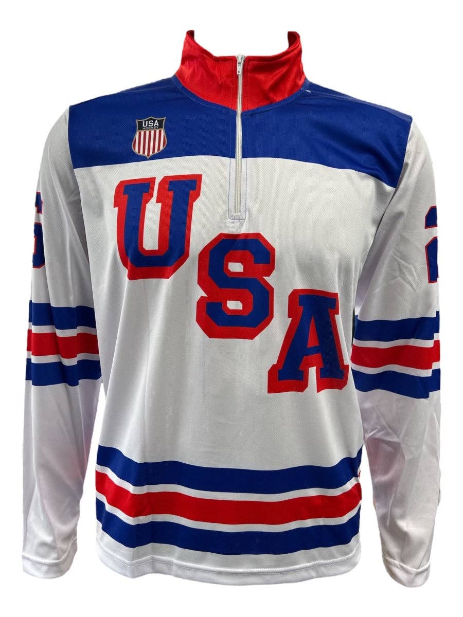 Lowsportgeaar - Wholesale Sweatshirt - Unisex - USA Hockey Shield 2026 Replica 1/4 Zip Pullover - White0
