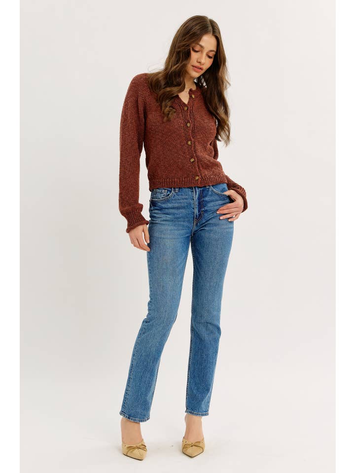 idem ditto – Engroshandel Cardigan - Dame – LETSTRUKTURERET CARDIGAN MED KNAPPER18