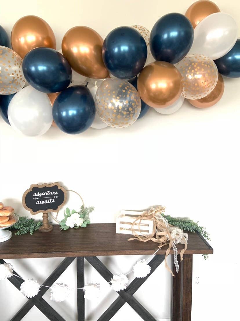 Hullaballoons - Wholesale DIY Craft Kit - Navy and Copper Balloon Garland DIY Kit | Copper and Navy Bridal Shower Decor | Gold Baby Shower | Wedding Balloon Garland Photo Prop6