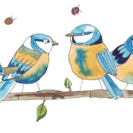 Lykønskningskort „En flok Paridae's“ for engroshandel hos Elle Bee Art Studio