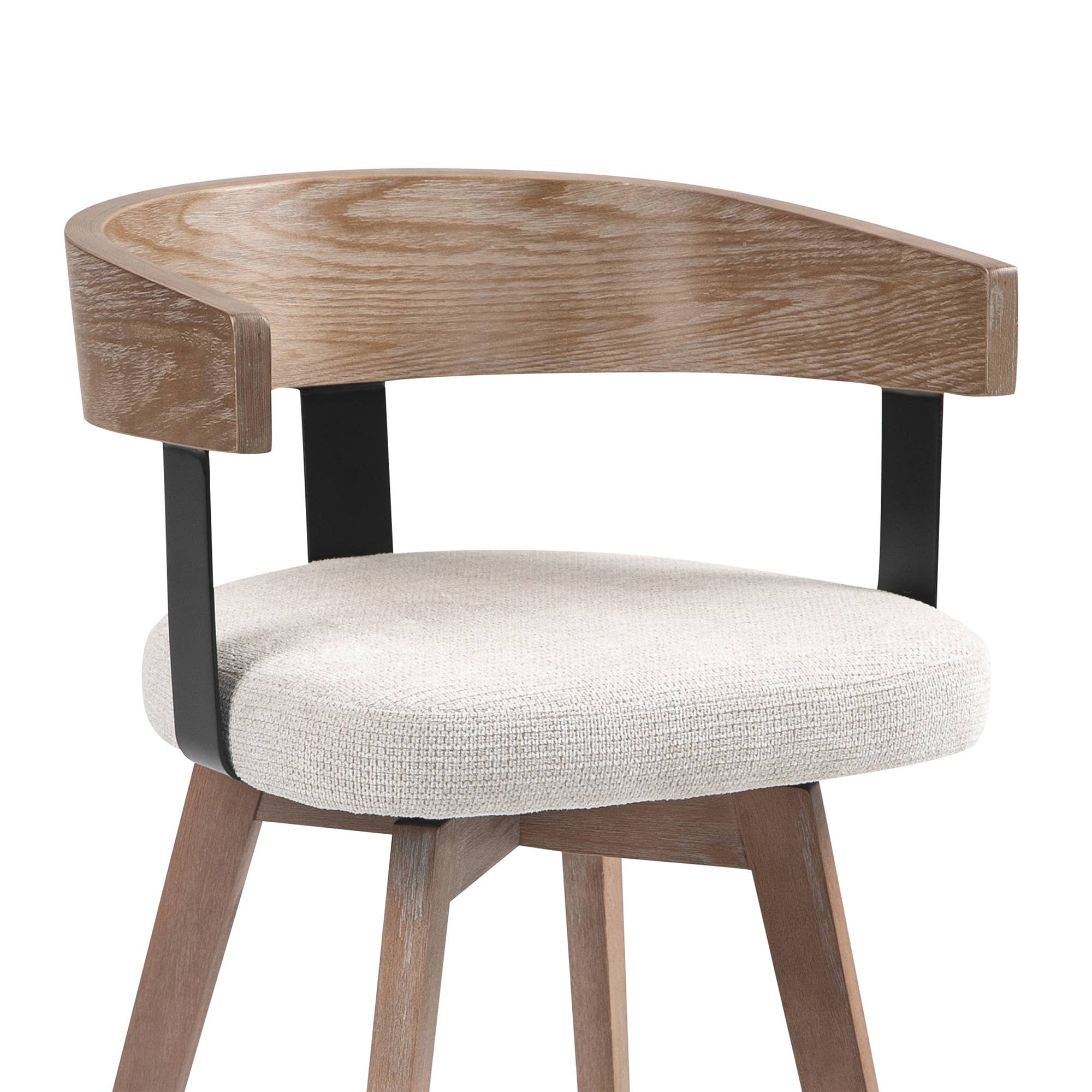 Glamour Home - Wholesale Stool - Beck Beige Linen Fabric Counter Stool with Natural Wood4