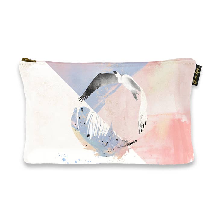 Oliver Gal Bird Motivation Quote Art Pouch (Size 9x6) for wholesale by The Oliver Gal Artist