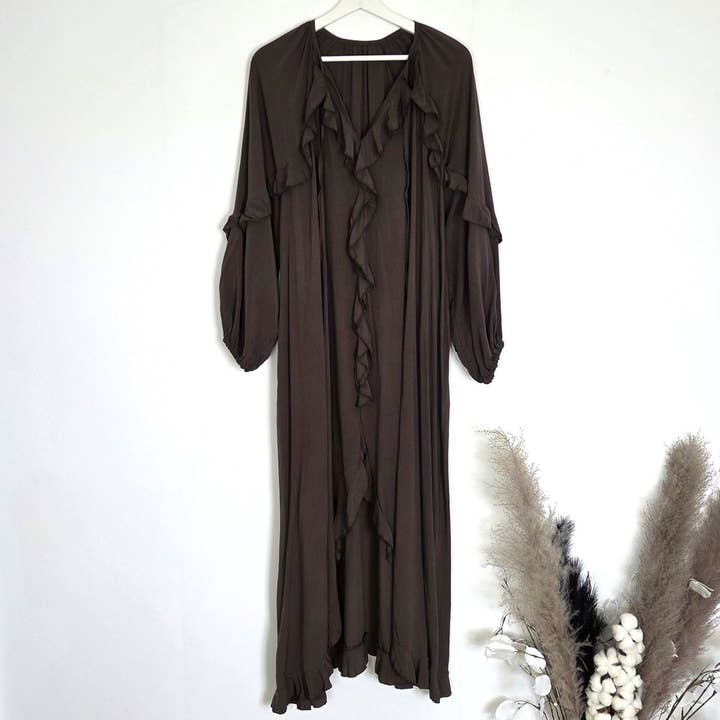 Tempest Designs – wholesale Dress – Women's – Viscose dress with ruffle detail and flattering split (belt not included) (M-L)2