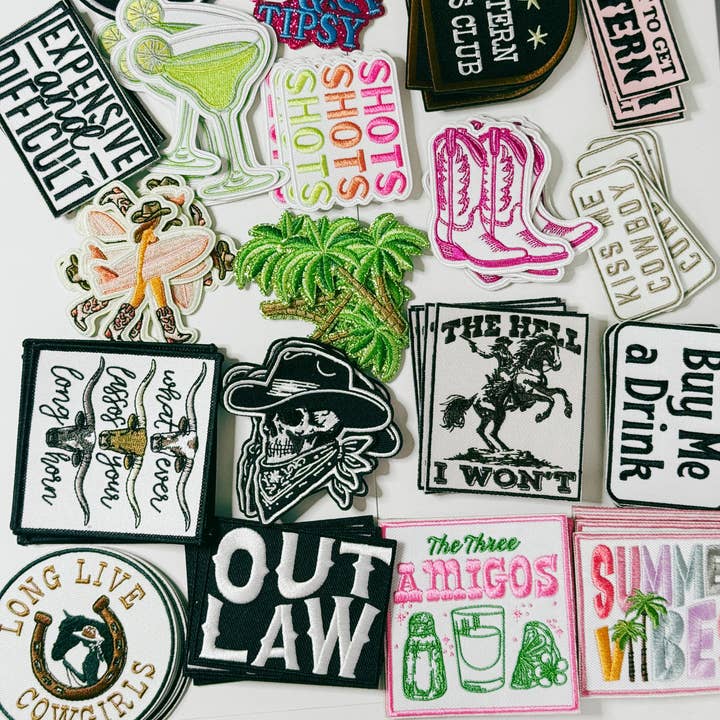 75, 150, or 400 pc Patch Bundle - grab bag - Embroidered Hat Patch for wholesale by TEELUX