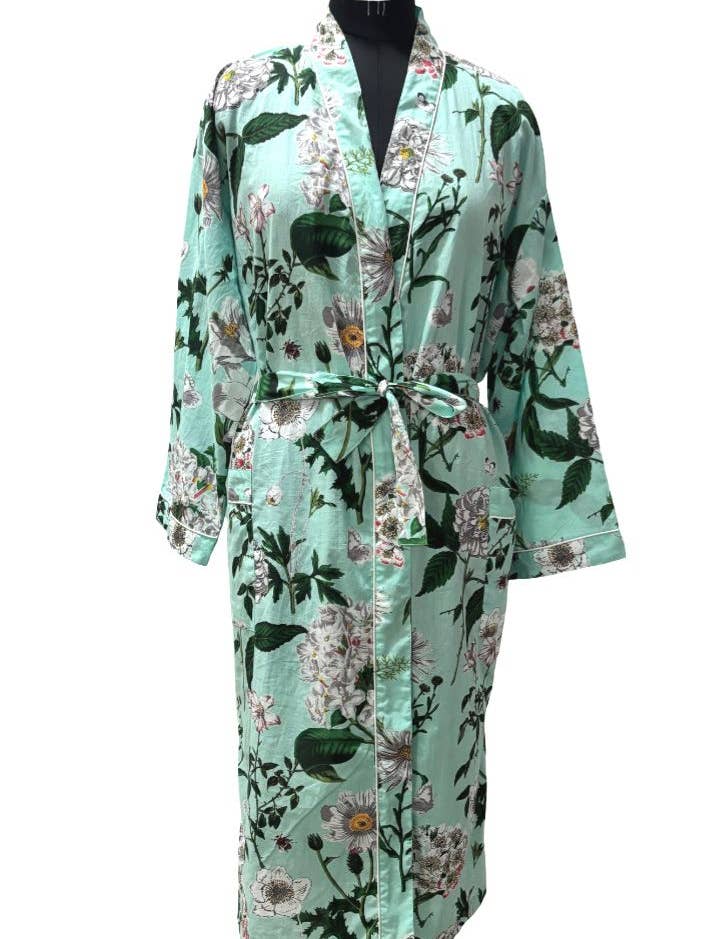 Status Collections - Wholesale Kimono – Women's - Turquoise/White Floral Kimono