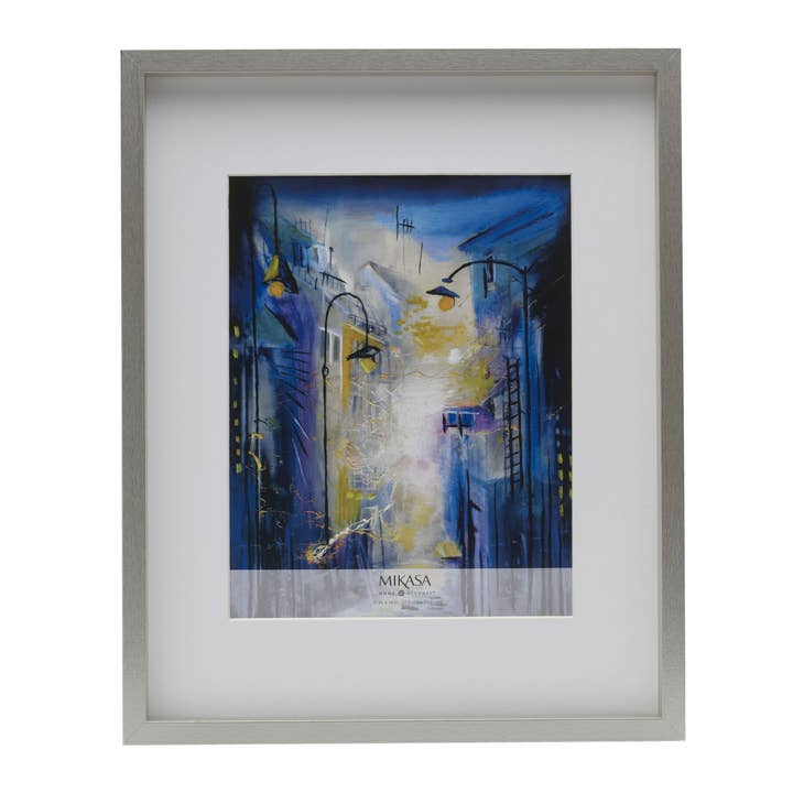 Mikasa 16x20in Silver MDF Portrait Frame 16x20 matted 8x10 for wholesale on Faire