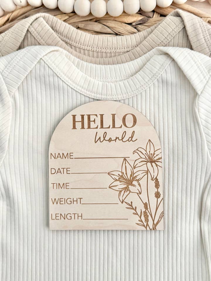 Baby Gift - Baby Stat Announcement Disc for wholesale by Mallory Jayde Home and Gifts