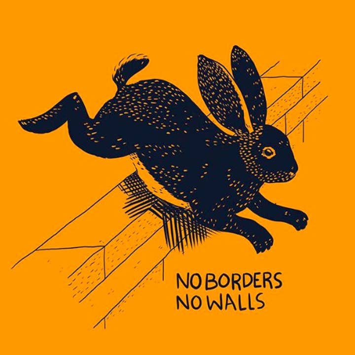 Cat Rocketship - Wholesale Screen Printed T-Shirt - Unisex - No Borders No Walls T-shirt4