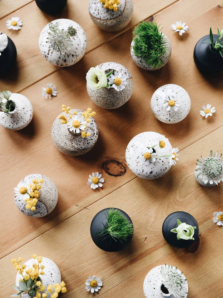 Handmade Speckled Ceramic Bud Vase Collection for wholesale by Goodynuf