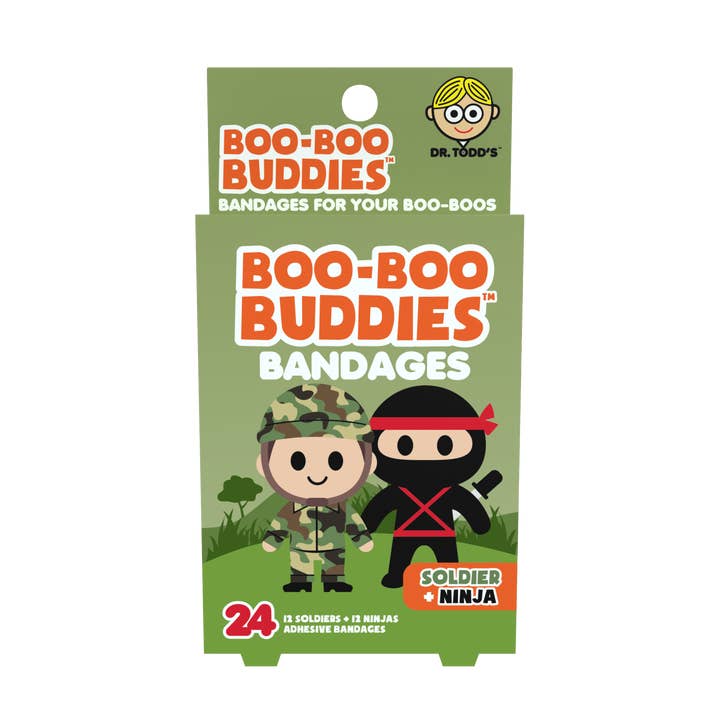 Boo Boo Buddies - Wholesale Bandaids/Bandages - Kids Bandages – Soldier + Ninja (24 Count, Latex-Free)2