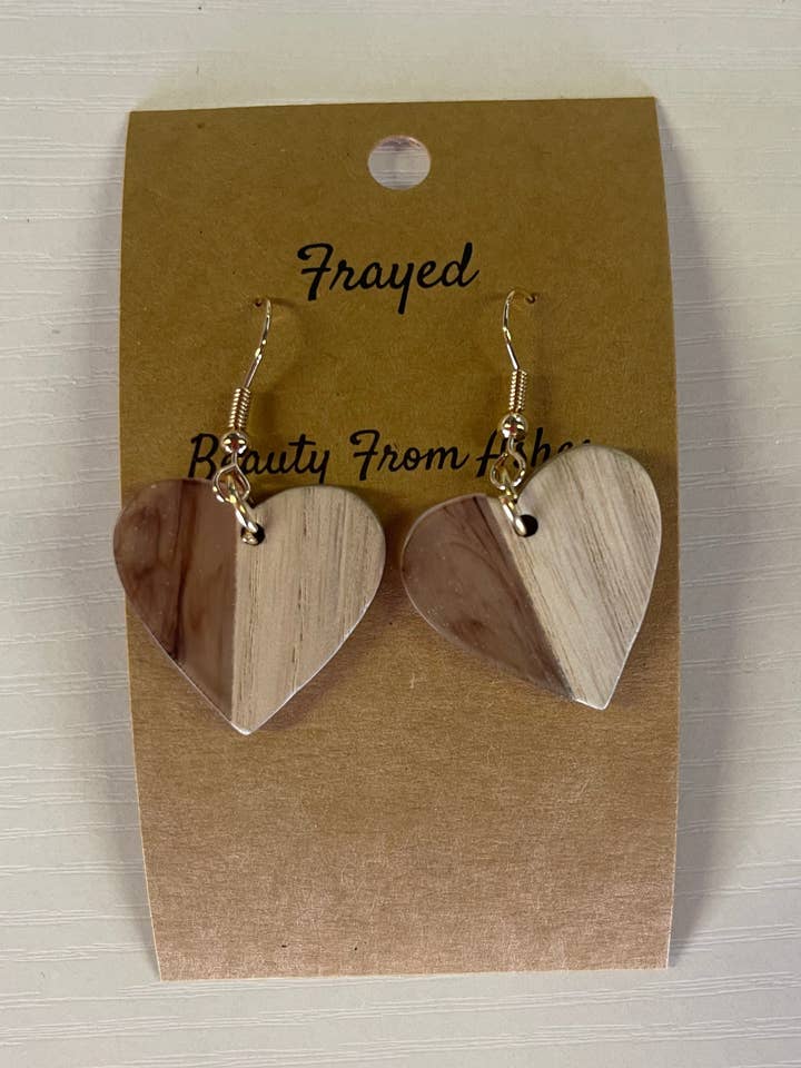 'Wood Heart' earrings for wholesale by Frayed