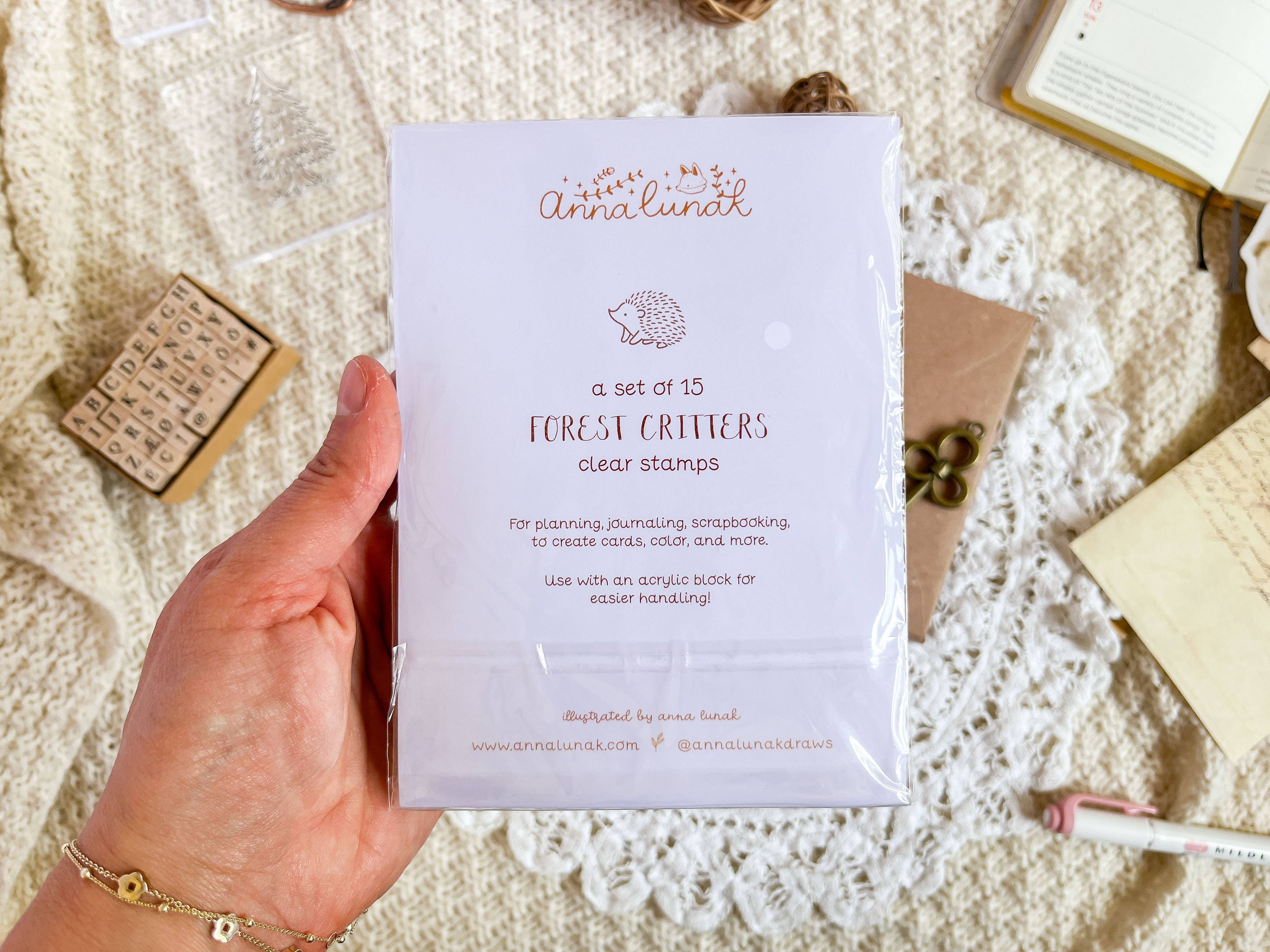 annalunakdraws – Großhandel Gummi-/Dekostempel – Clear Stamp Set - Forest Critters6