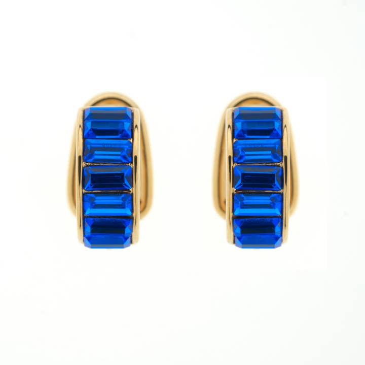 Safir Baguette Krystal Clip øreringe for engroshandel hos Emma Holland