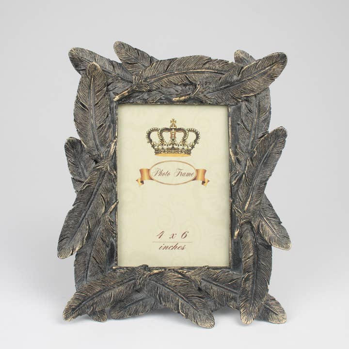 Originals International Ltd - Wholesale Picture frame - Antique Feather Photo Frame – 4x6" Decorative Picture Frame