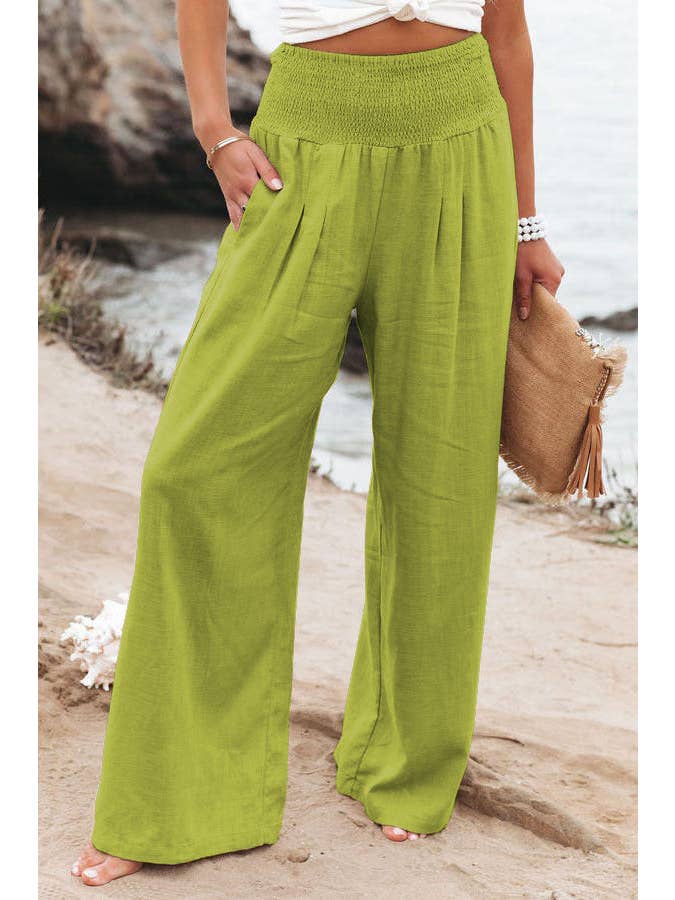 Sweetkama - Wholesale Pants - Women's - Solid Color Ladies Wide Leg Pants RX66023