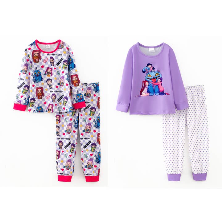 Girls Fall Winter Kpop Demon Hunter Pajamas Set for wholesale by Auraquise
