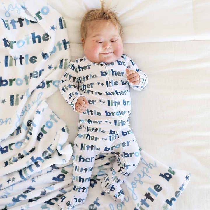 Caden Lane - Wholesale Sleepsuit - Baby - Little Brother Zipper Footie6