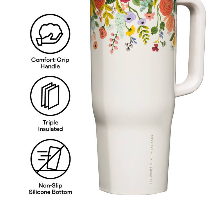 CORKCICLE - Wholesale Insulated Mug/Tumbler - Cruiser - 40oz Rifle Paper - Garden Party Cream4
