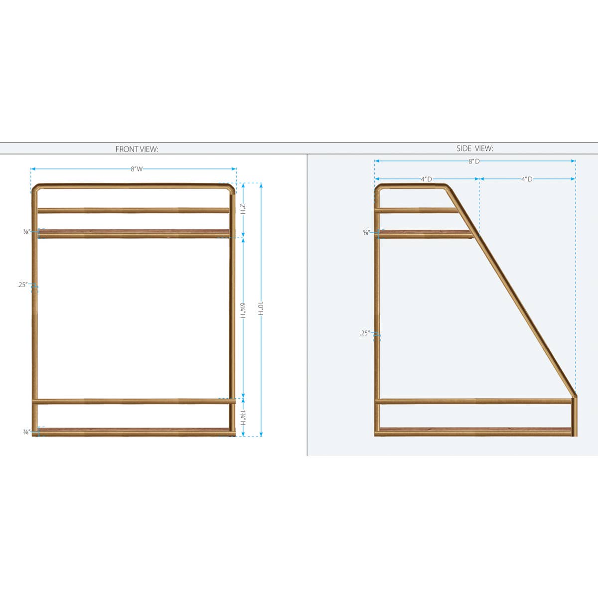 Split P - Wholesale Kitchen Storage/Organizer - Wood/Gold 2 Tier Organizer3