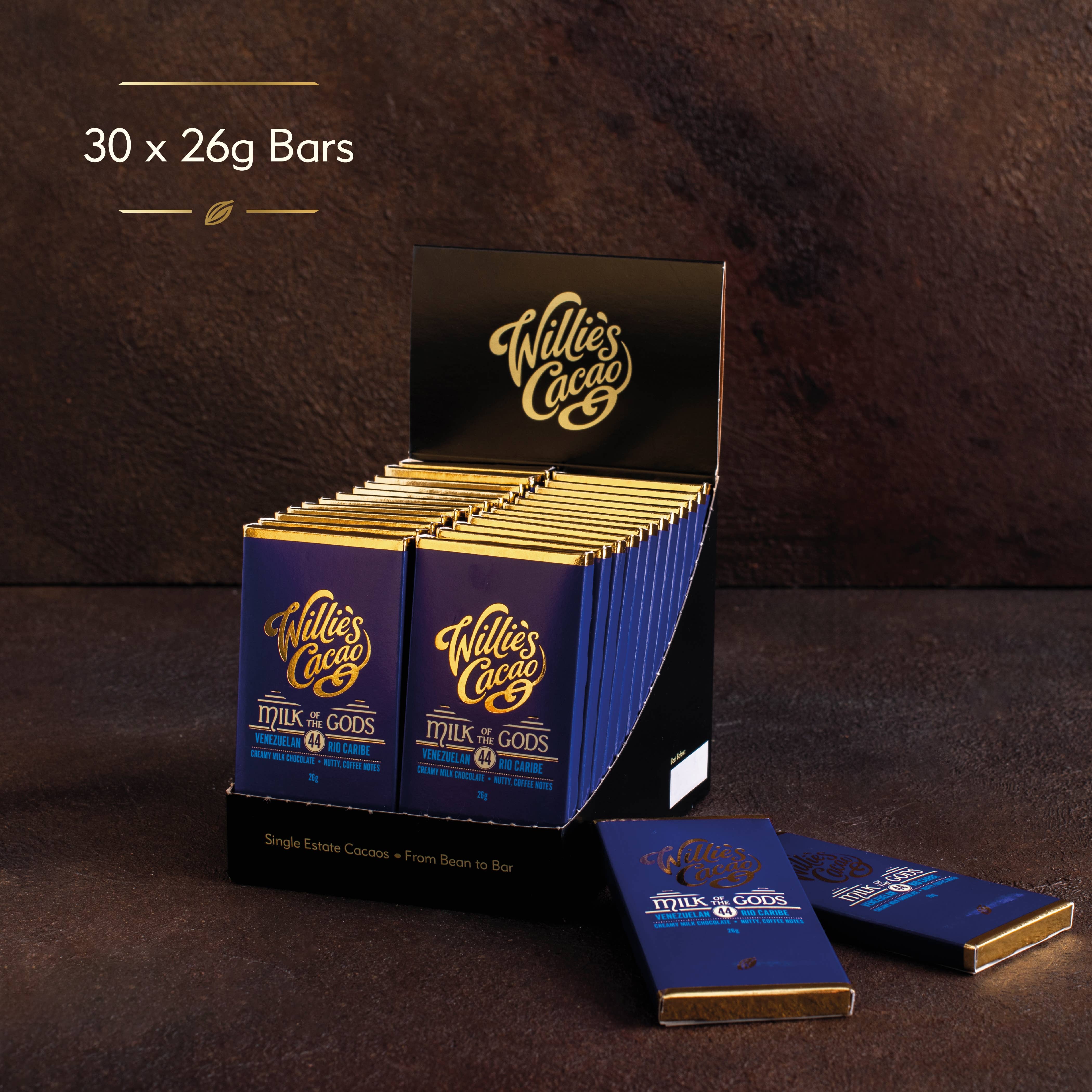 Willie's Cacao - Vente Barre chocolatée - Milk of the Gods - Chocolat au lait 44 % Rio Caribe, tablette de 26 g1