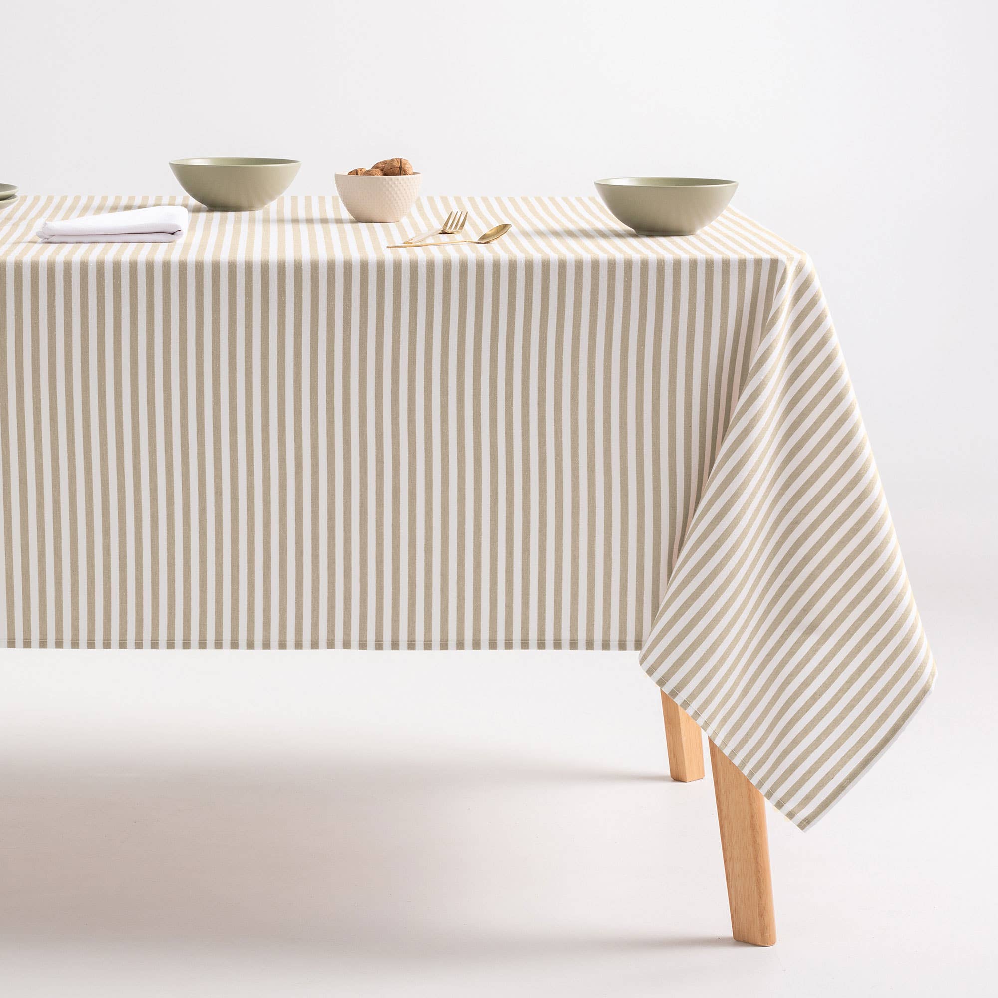 GAMUSI - Vente Nappes - Nappe anti-taches coton toucher tissu rayures ARENZA8