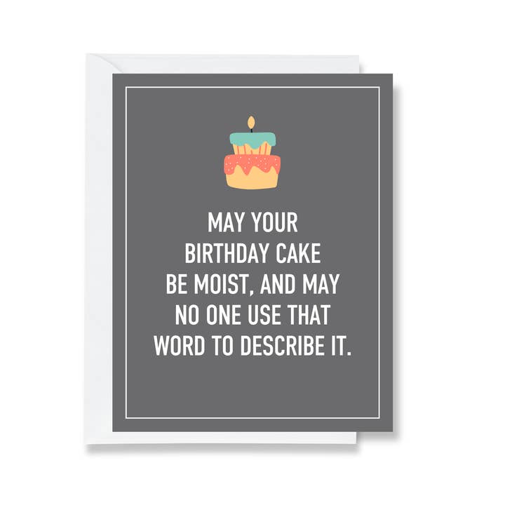 Carte de vœux : Que votre gâteau d'anniversaire soit moelleux pour la vente par Ink & Attitude Stationery Company LLC