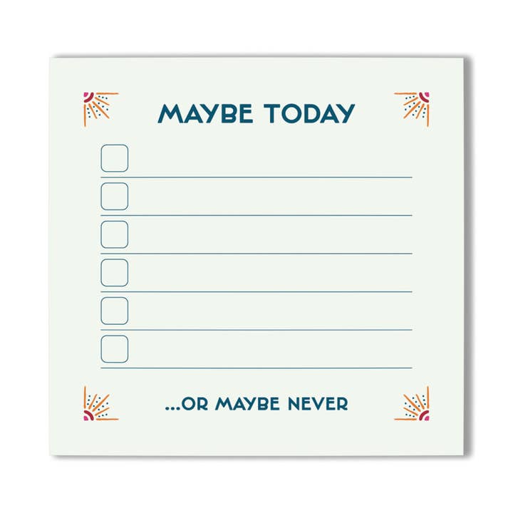 Maybe Today Sticky Notes for wholesale by Jungle Red Studio