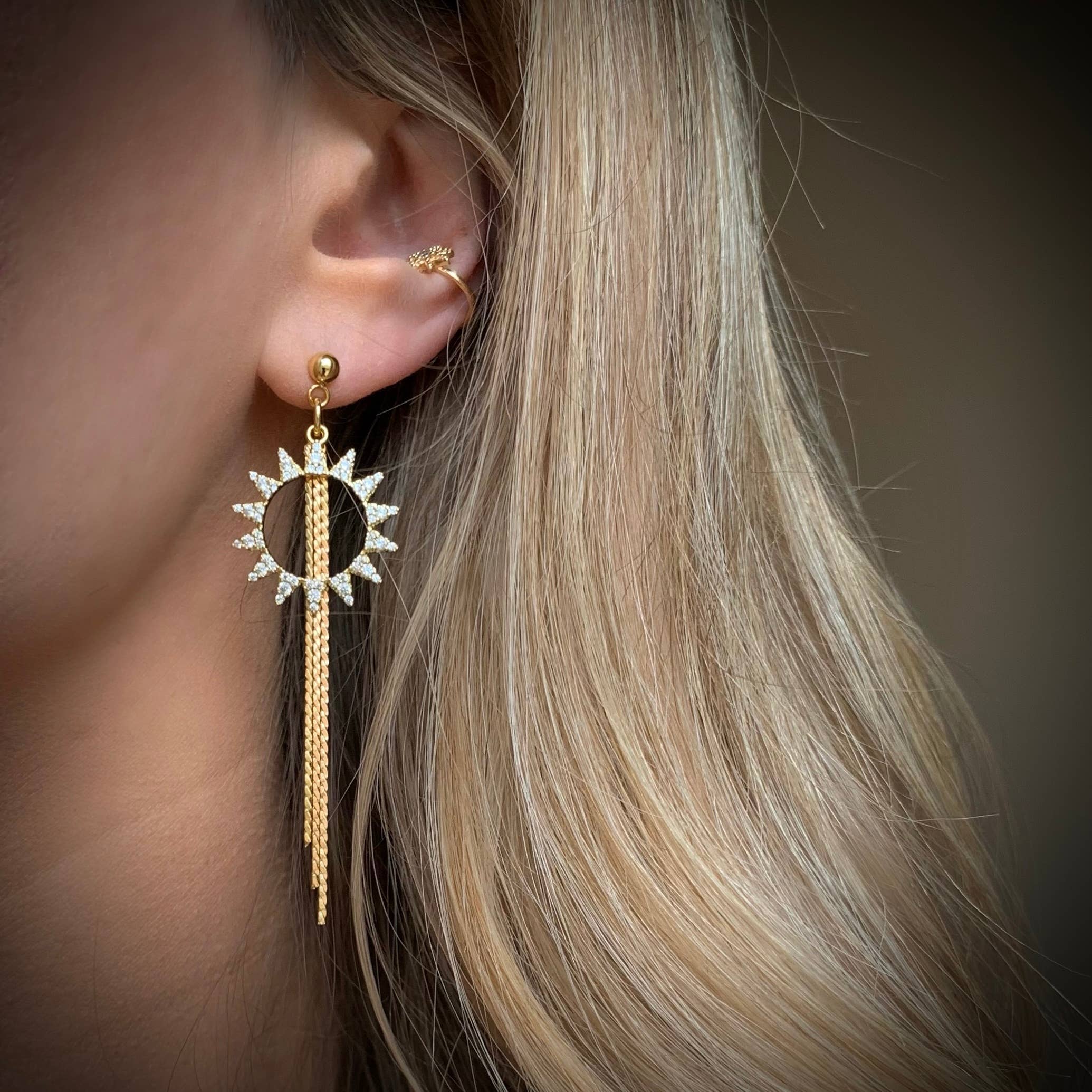 SALT by Sarah Curtis - Wholesale Dangle Earrings - SUNBURSTS | boho-chic | sun tassel earrings1