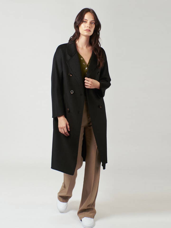 Abrigo de lana Glover - Negro para venta al por mayor de lakeyo