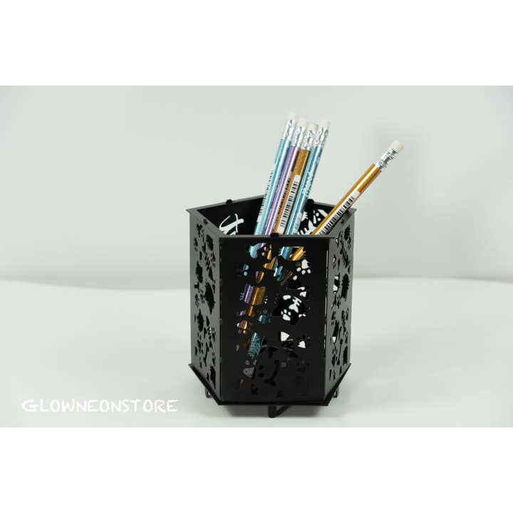 Glow Neon - Wholesale Pencil Holder - Personalized Pen Holder Metal, Pen Holder Custom Desk Metal3